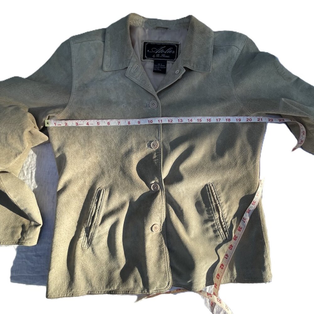 Atelier by B Thomas Light Tan Suede Leather Jacket Women’s - Size Large